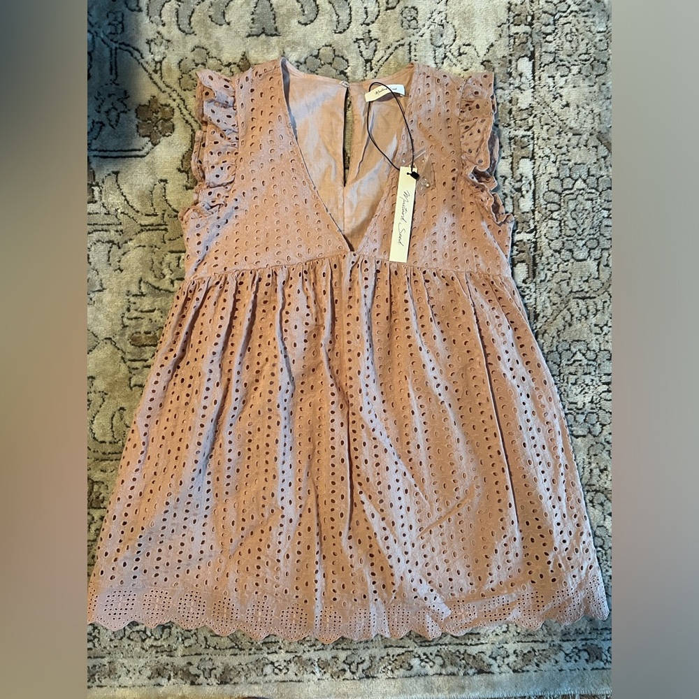 NWT Mustard Seed Mauve Eyelet tunic size Large